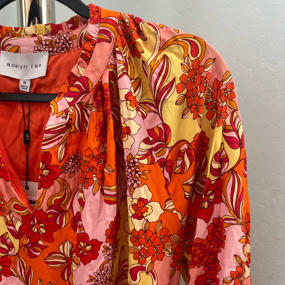 Anthropologie Adelyn Rae Floral 3/4 Sleeve Dress - Picture 2 of 10
